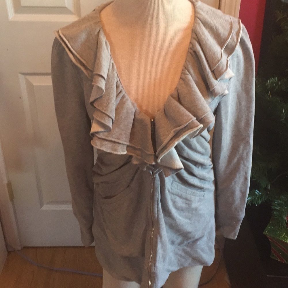 Boston Proper sport ruffle jacket sz M